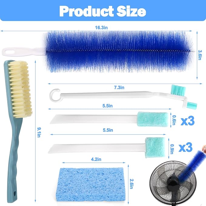 XANGNIER Fan Cleaning Brush Tools Set, Bendable Cobweb Duster Remover - Image 7