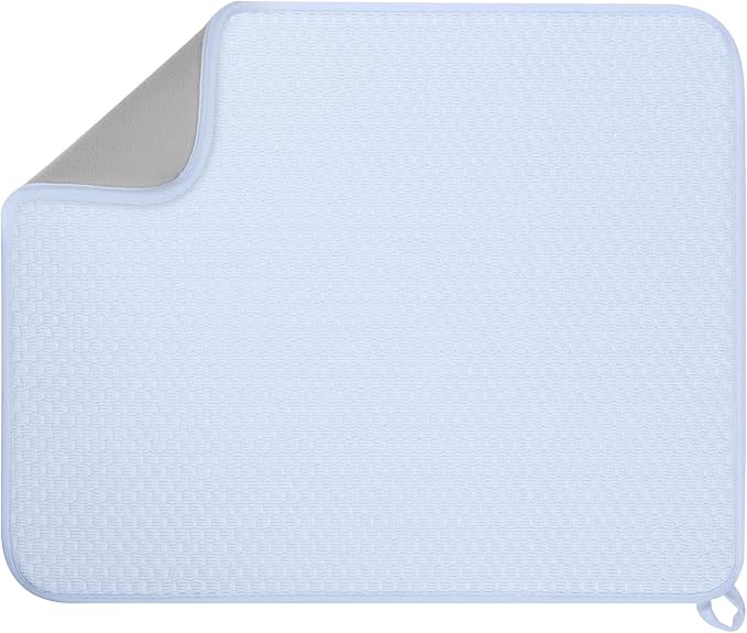 12 * 16 inch Microfiber Dish Drying Mat, Superb Absorbent Kitchen Dish Drying by GeeRic
