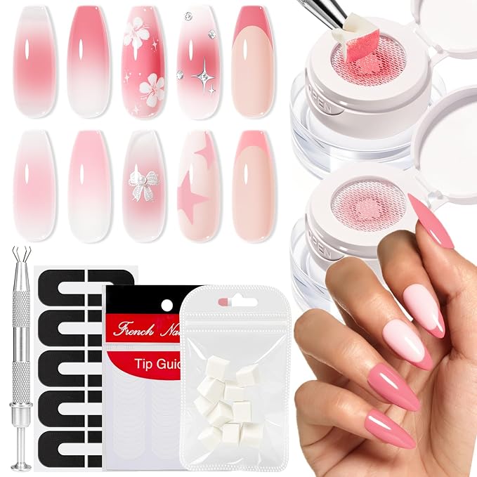 modelones Pat Paint Gel Nail Polish, 2 Colors Soak Off UV Patting Gel Polish by MODELONES