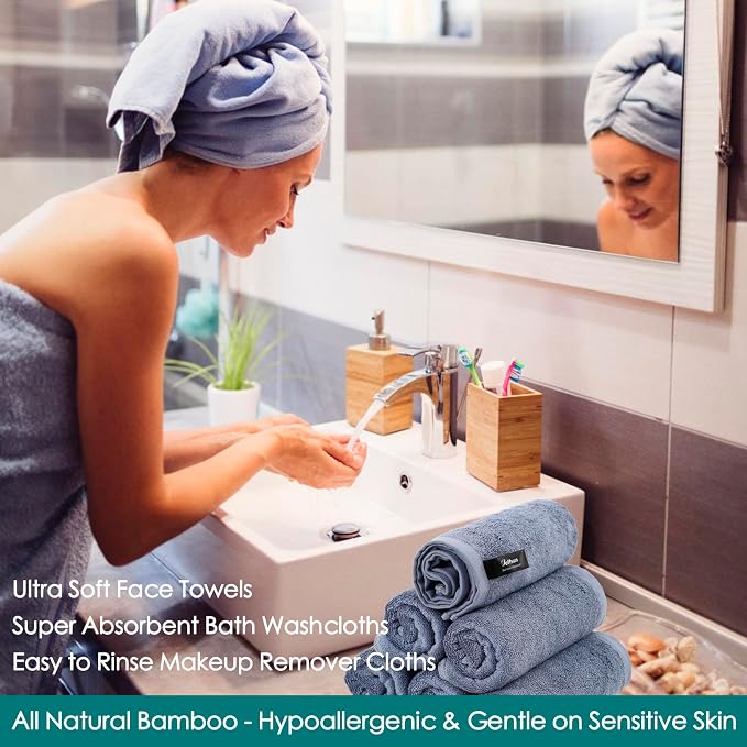 Wash Cloths 6 Pack, Reusable Makeup Remover Cloths, Super Soft and Gentle Face - Image 6