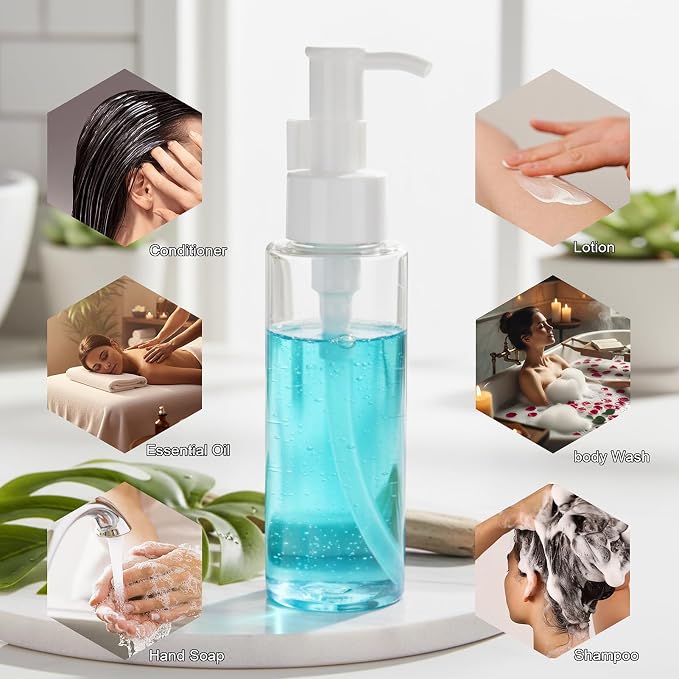 7 Pack 3.4 Oz/100ml Travel Pump Bottle TSA Approved Empty Plastic Pump Bottles - Image 6