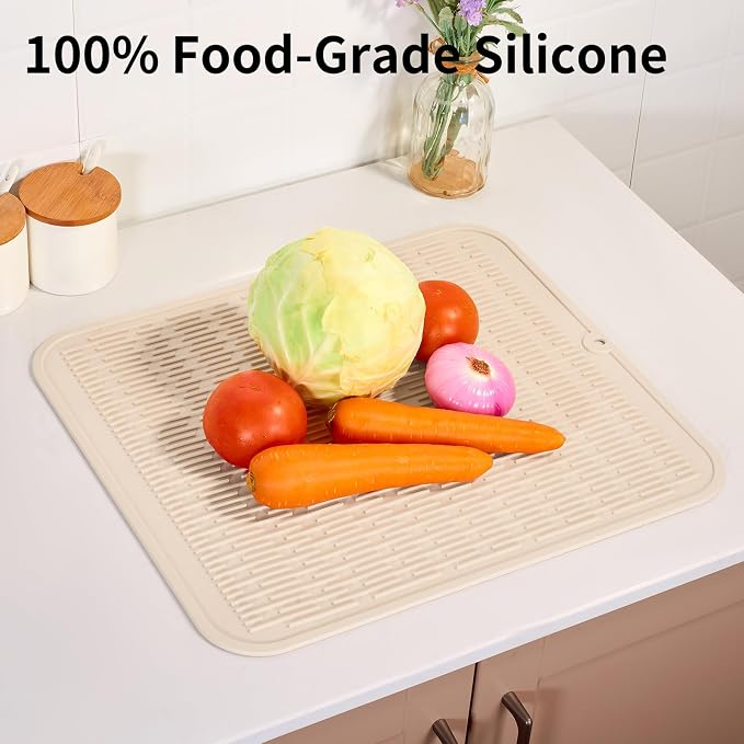 ZLR Silicone Dish Drying Mat for Kitchen Counter, Eco-Friendly Fast Dry Dish Mat - Image 9