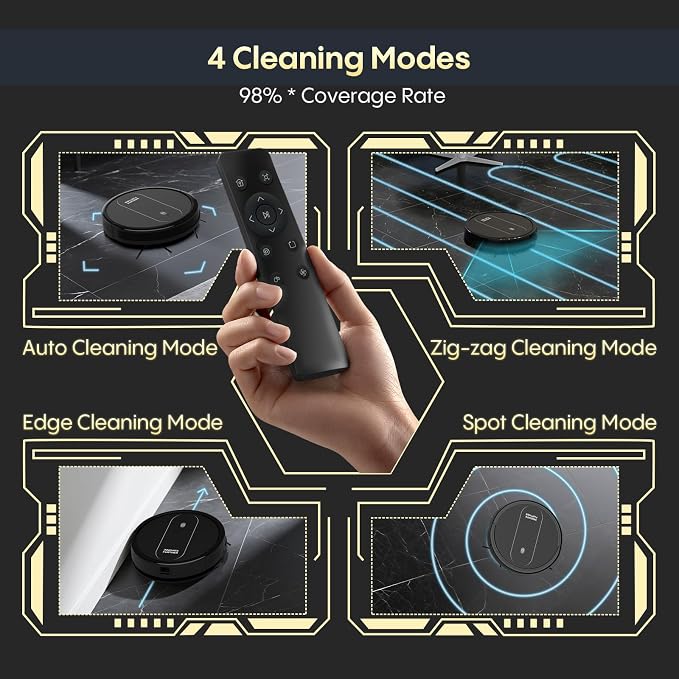3-in-1 Robot Vacuum 4000Pa Strong Suction Robot Vacuum Cleaner & Smart - Image 4