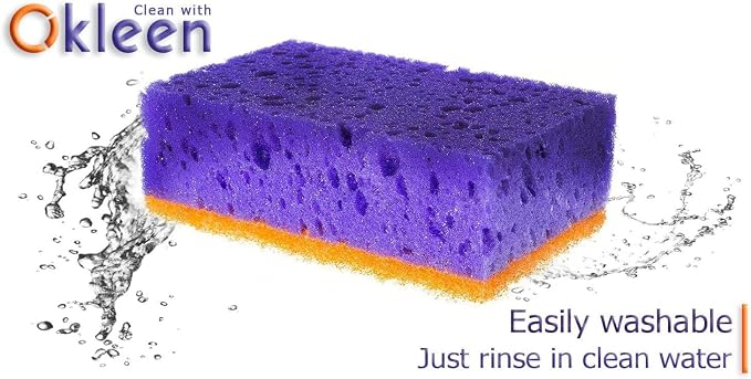 Purple and Orange Multi Use Scrub Sponges. Made in Europe. 18 Pack, 4.3x2.8x1.4 - Image 4