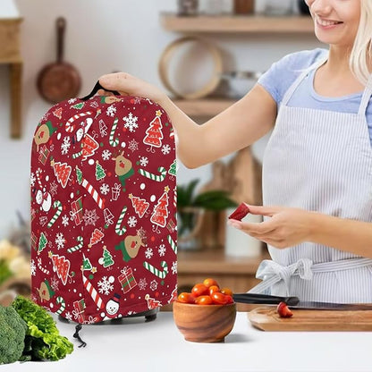 Christmas Pattern Blender Dust Cover Stand Mixer or Coffee Maker Appliance Cover with Drawstring, Anti Fingerprint Dust Proof Stain Resistant Blender Covers for Home Kitchen
