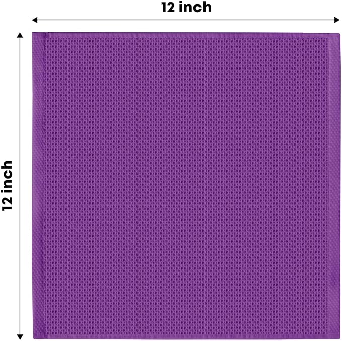 Artoid Mode 100% Cotton Purple Waffle Weave Kitchen Dish Cloths, 12x12 Inch - Image 6