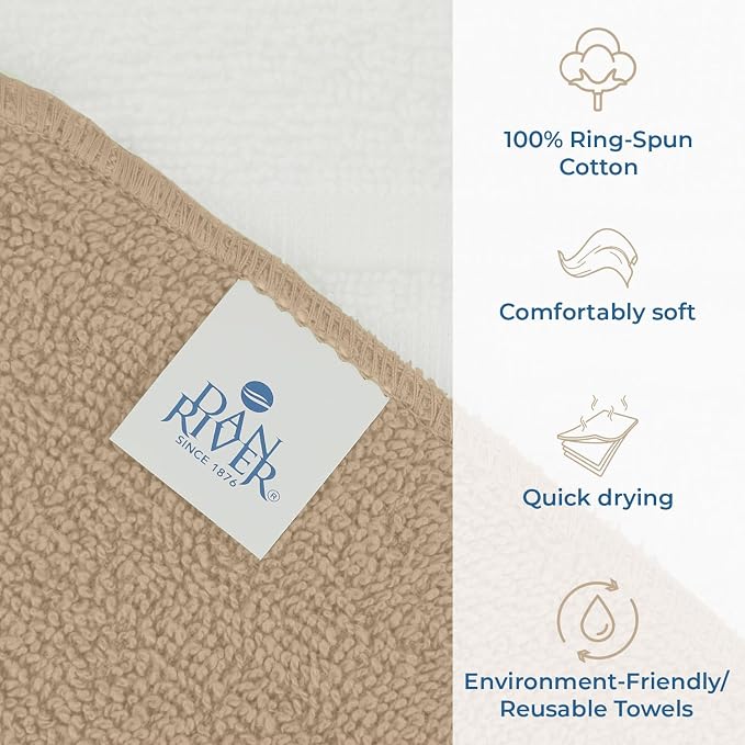 DAN RIVER 100% Cotton Washcloths 20 Pack Premium Quality Face and Body Cloth - Image 3