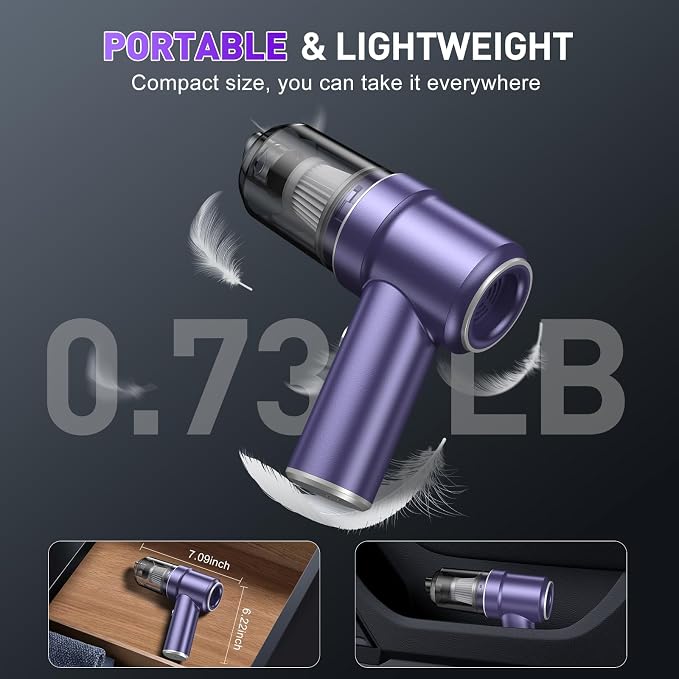 KMM Handheld Car Vacuum Cleaner, 9000PA Vacuum Cleaner & Air Duster, 120W High - Image 7