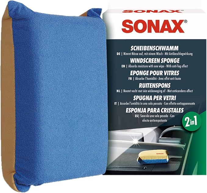 SONAX Windscreen Sponge 417100 | Dual Action Cleaning Sponge by SONAX