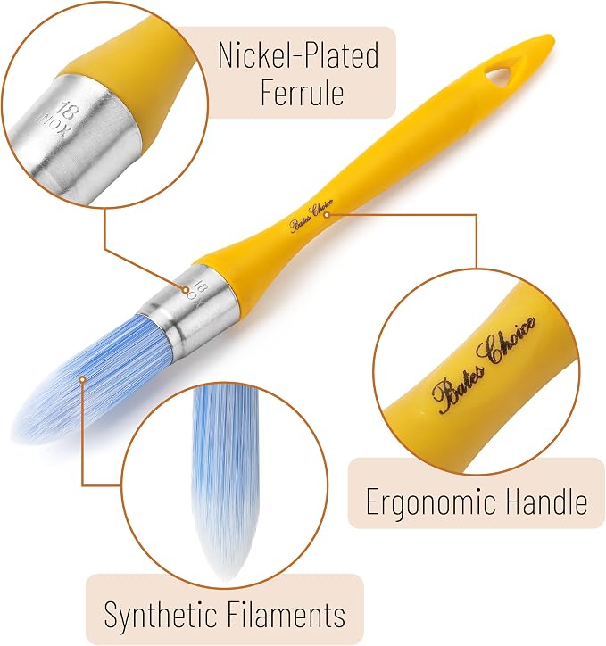 Bates- Trim Paint Brush, 0.75 Inch, Ergonomic Non-Slip Handle, Synthetic - Image 3