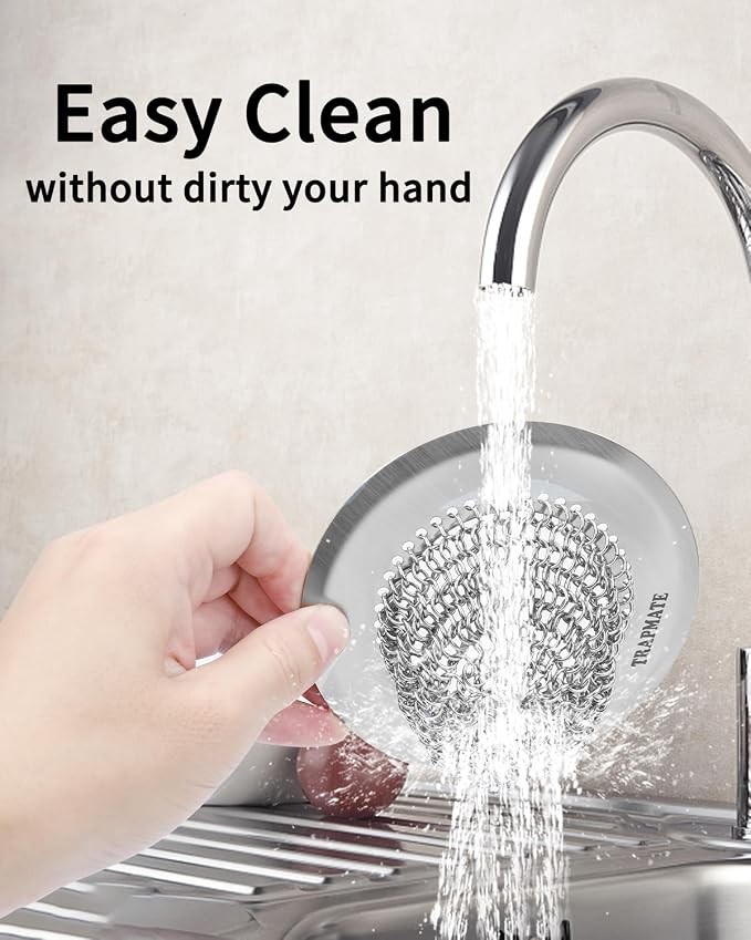 TRAPMATE 2 Pack Bathroom Sink Drain Strainer, 4.4" Fast Drainage Shower Drain - Image 6