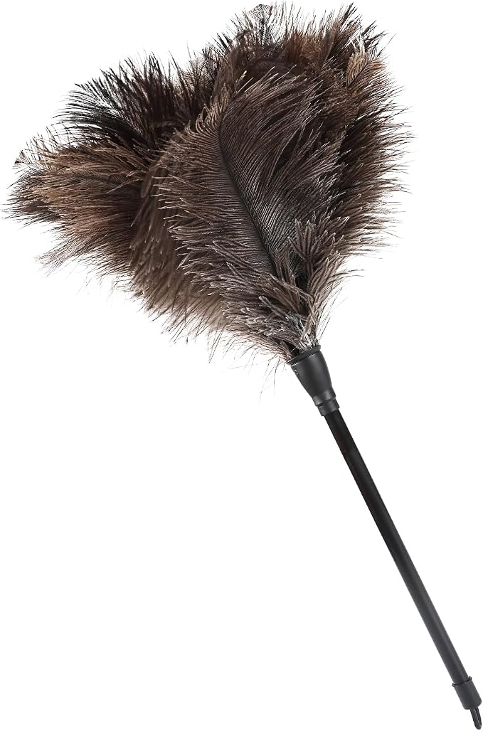 Ostrich Feather Duster 15Inch Natural Fluffy Handheld Feather Dusters by MehelloFeather