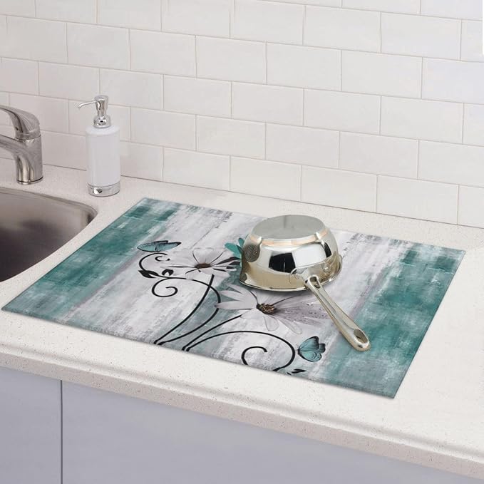 Floral Dish Drying Mat 18x24 Inches - Image 3