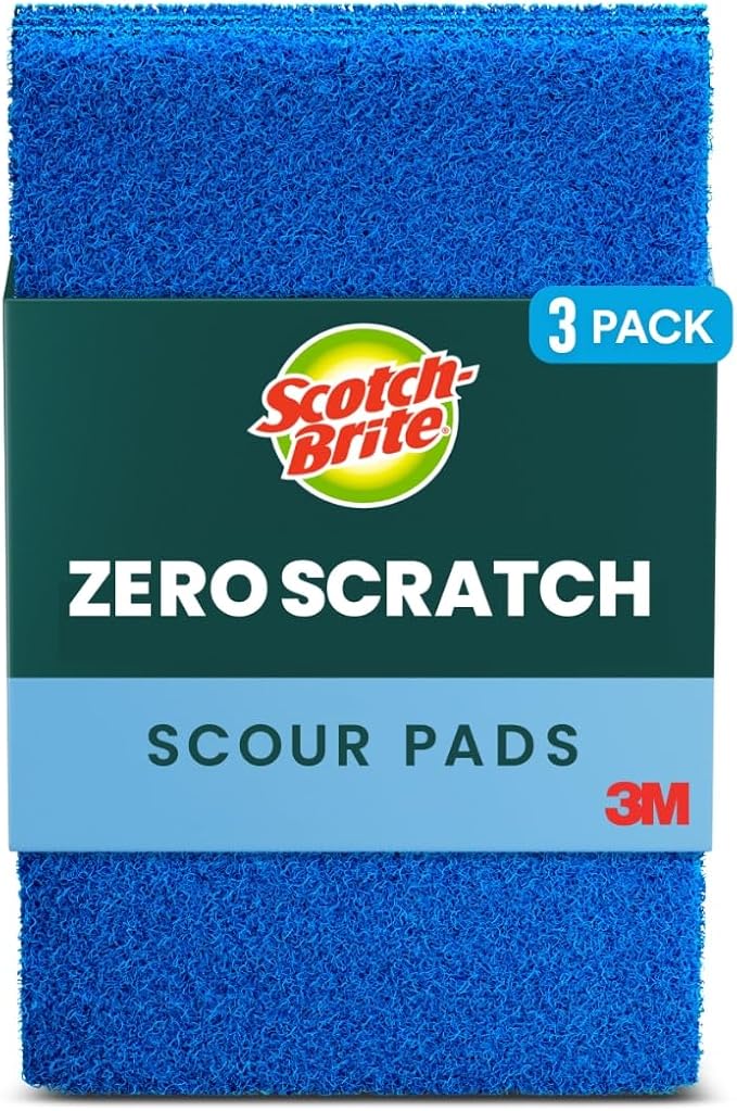 Scotch-Brite® Zero Scratch Scour Pad, 3 Scrubbing Pads, Non-Scratch Scouring by Scotch-Brite