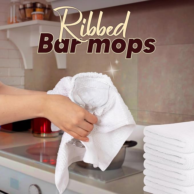 Avalon Towels Ribbed Bar Mop Towels Size 16"x19" – Absorbent and Durable - Image 3