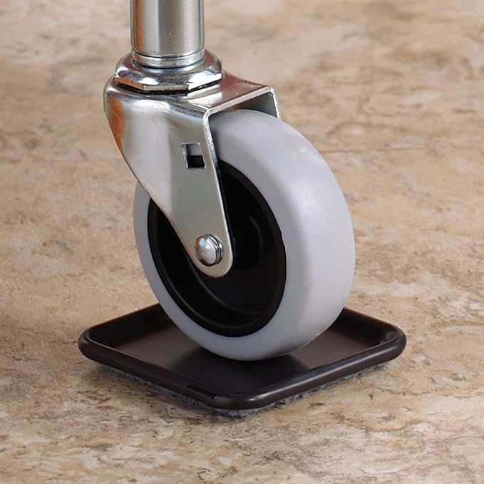 SoftTouch 2 1/2" Square Reusable Carpet Bottom Furniture Caster Cups to Protect - Image 4