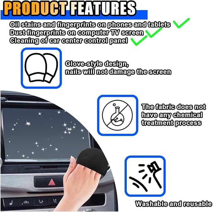 Round Car Touch Screen Cleaner Cloth, Microfiber Cleaning Pad Car Cleaning Wipes - Image 6