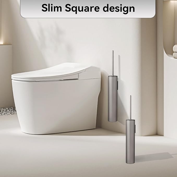 Wall Mounted Brushed Nickel Toilet Brush - Image 5
