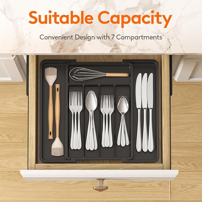 Lifewit Silverware Drawer Organizer, Expandable Utensil Tray - Image 3