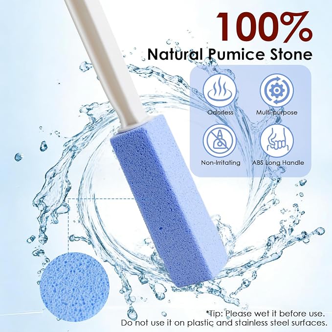 Toilet Cleaner Brush, Silicone Toilet Brush+Pumice Stone - Image 5