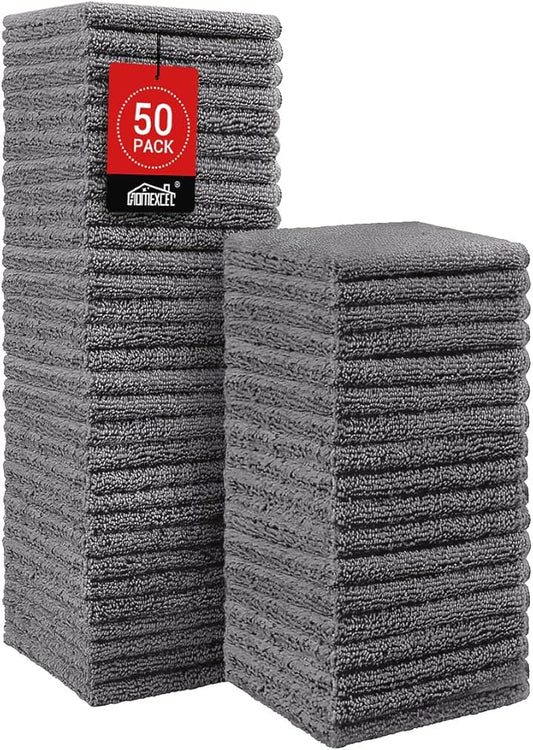 HOMEXCEL Microfiber Washcloths 50 Pack, Highly Absorbent and Soft Face Towel by HOMEXCEL