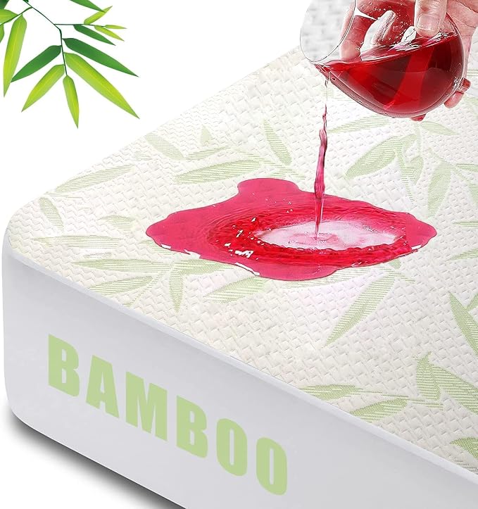 Full Size Mattress Protector Waterproof Mattress Pad Washable Bamboo Rayon by SoftHour