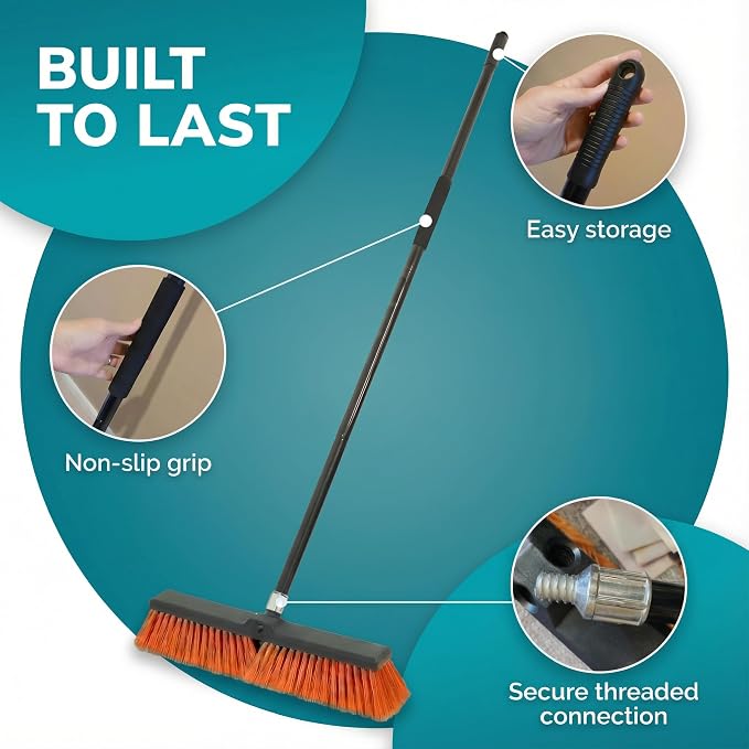 HELOMOR 2-Pack 19” Outdoor Push Brooms - Image 4