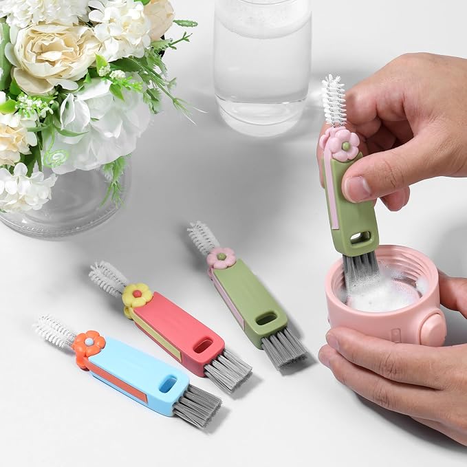 24 Pack 3 in 1 Cup Lid Cleaning Brush, 180° Rotatable Bottle Brush Gap Cleaner - Image 9