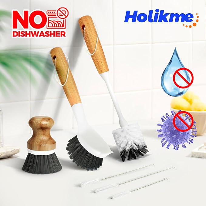 Holikme 6 Pack Dish Brush Scouring Pad Set - Image 5