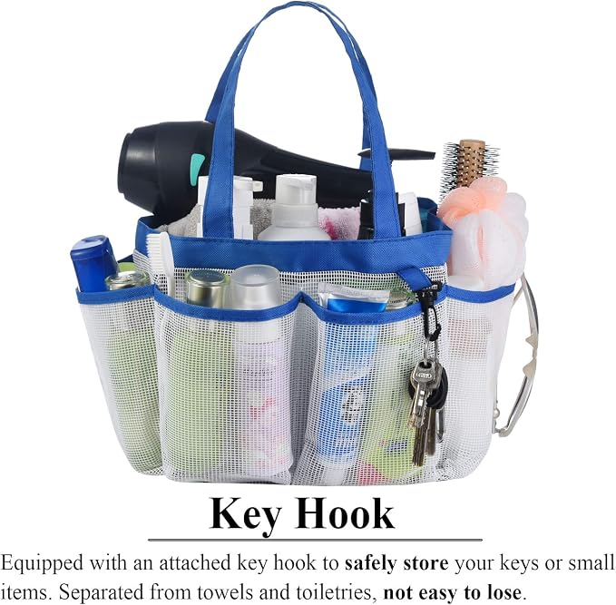 Haundry Mesh Shower Caddy Tote, Large College Dorm Bathroom Caddy Organizer - Image 6