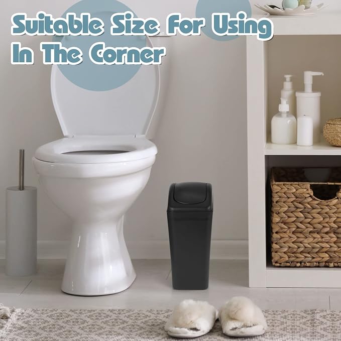 Hoolerry 4 Pcs 3 Gallon/12 Liter Small Trash Can Plastic Kitchen Garbage - Image 4