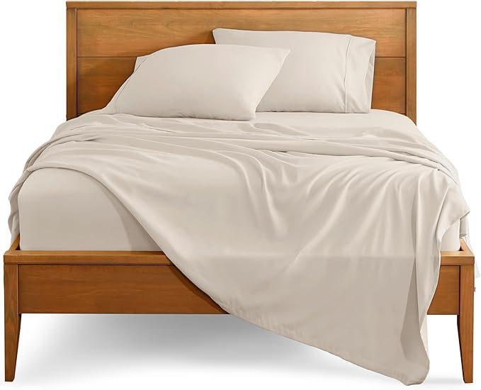 Bare Home California King Sheet Set - 1800 Ultra-Soft Microfiber Bed Sheets - Double Brushed - Deep Pockets - Easy Fit - 4 Piece Set - Bed Sheets (Cal King, Wheat)