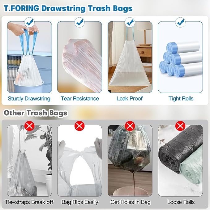 3 Gallon Trash Bags Drawstring 0.96 Mil - Image 2