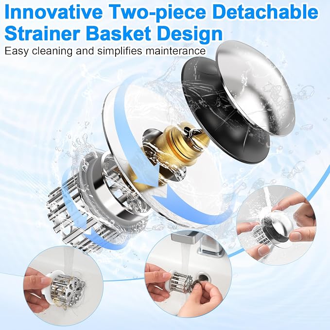 Universal 4 in 1 Bathroom Sink Stopper - Image 2