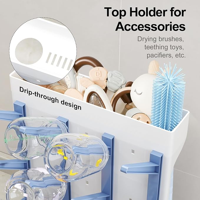 GoMaihe Baby Bottle Drying Rack: Space Saving Vertical Bottle Dryer Holder - Image 4