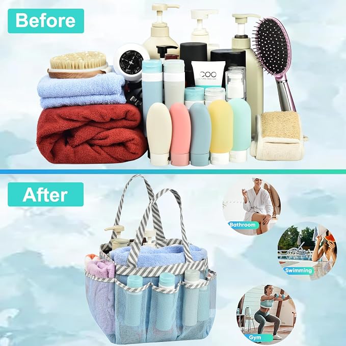 Haundry Mesh Shower Caddy Tote, Portable Shower Caddy Bag - Image 3