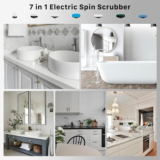 Electric Spin Scrubber, Hillyfe Bathroom Scrubber Electric - Image 4