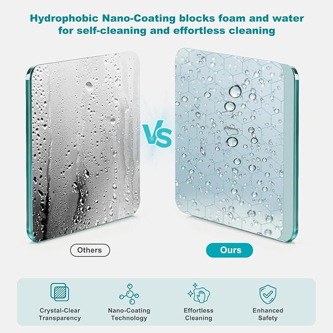 36" D x 36" W x 72" H Neo-Angle Frameless Shower Door, 1/4” SGCC Tempered Glass - Image 8