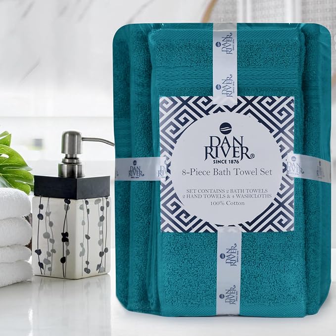 DAN RIVER 8 PC Luxury Bath Towels - Image 8