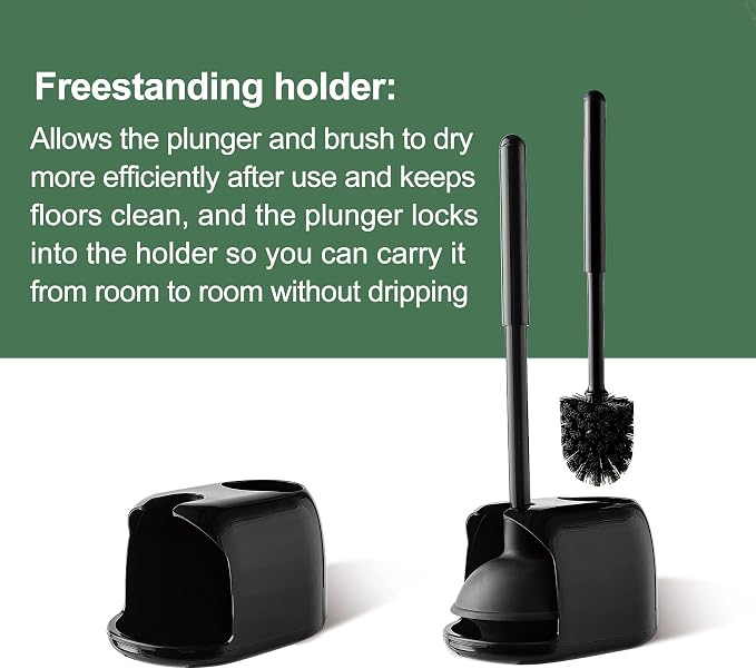 Eyliden Toilet Plunger and Brush, 2 in 1 Toilet Bowl Brush Plunger Set - Image 6