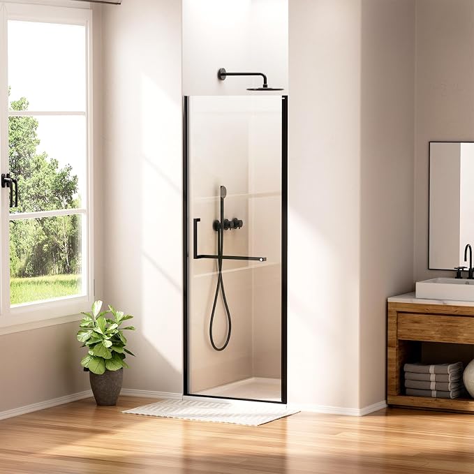 WinZo 27-28" W ×72" H Frameless Pivot Shower Door, Pivot Swing Shower Glass by winzo