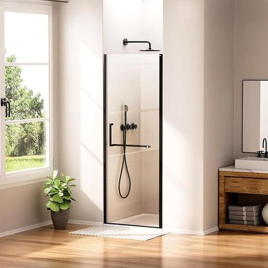 WinZo 27-28" W ×72" H Frameless Pivot Shower Door, Pivot Swing Shower Glass by winzo