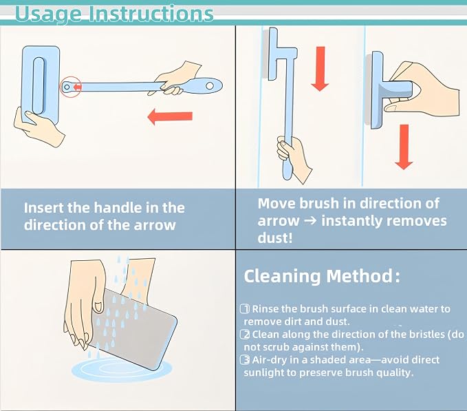5 Pack Window Cleaning Brush Tool Kit, Dry and Wet Use Window Mesh Screen - Image 5