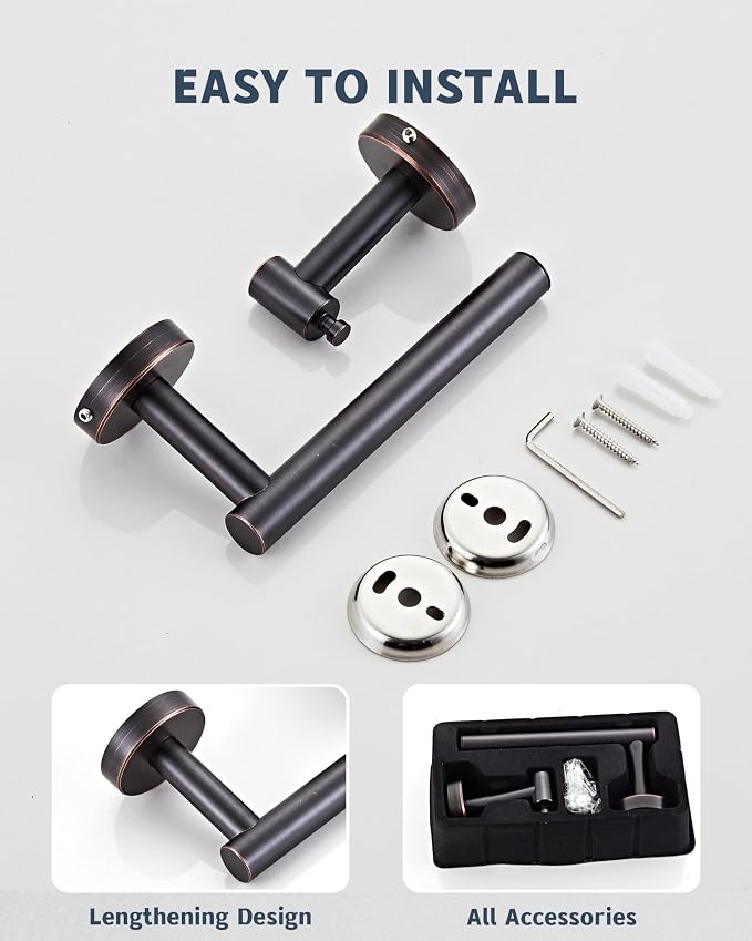 Bronze Toilet Paper Holder SUS304 Stainless Steel Double Post Pivoting Toilet - Image 4