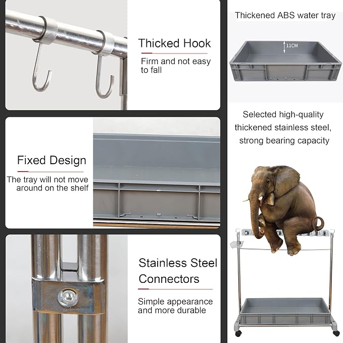 Movable Commercial Mop Rack, Floor Standing Cleaning Tool Cart Storage - Image 5