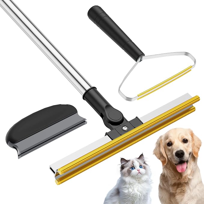 3 in 1 Carpet Rake for Pet Hair Removal, Tool Set of 3, 55” Long Handle Carpet by Unknown