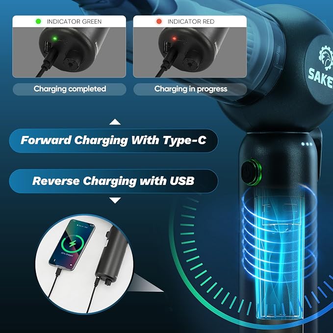 Saker Portable Car Vacuum Cordless 20000Pa 6 in 1 Multifunctional Adjustable - Image 4
