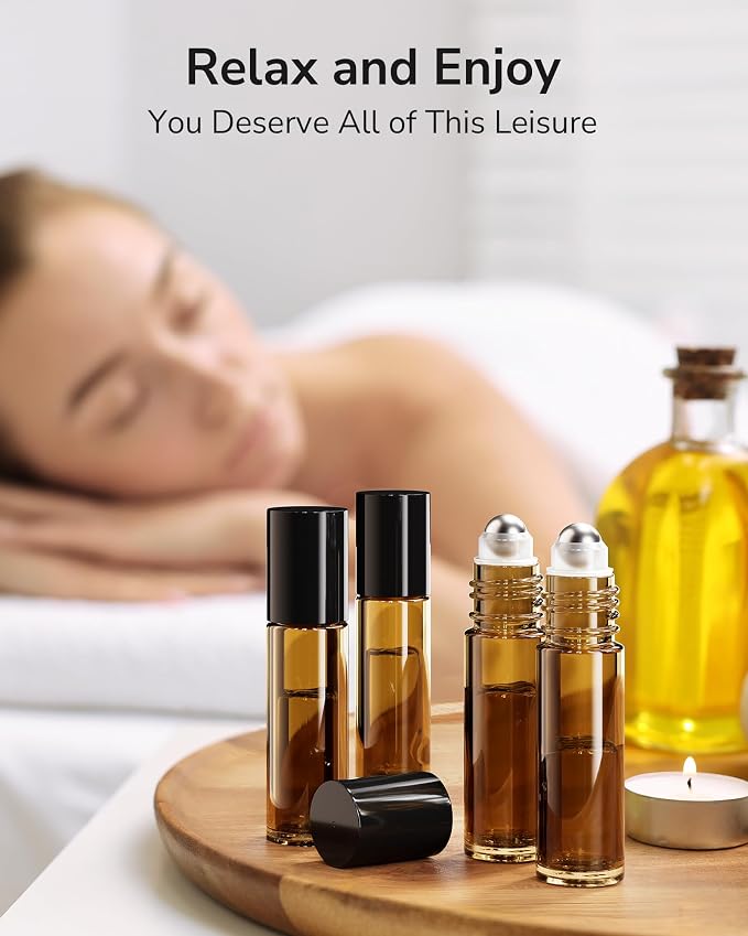 ULG 24-Pack Essential Oil Roller Bottles 10ml, Empty Bottles - Image 8