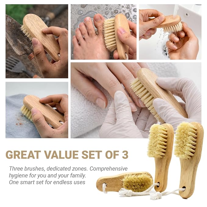 Wood Nail Brush with Hanging Hole, Fingernail Brushes - Image 7