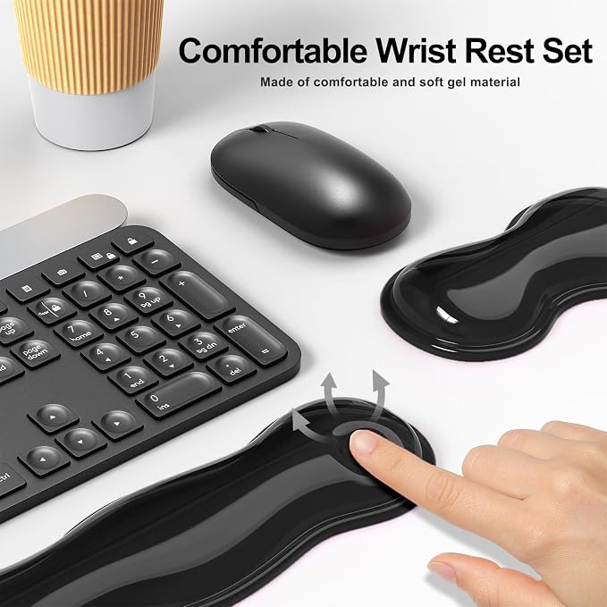Gel Keyboard and Mouse Wrist Rest Set, Comfort Ergonomic Wrist Support - Image 4